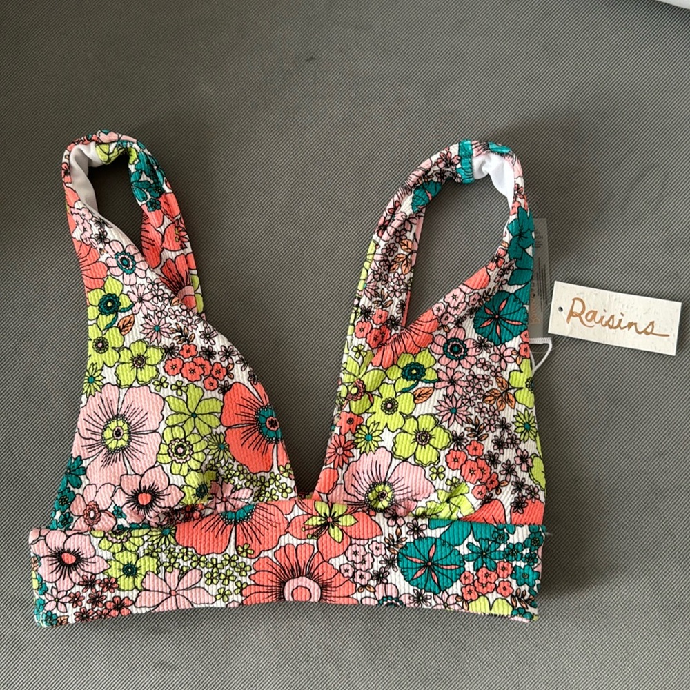 Raisins NWT floral bikini top